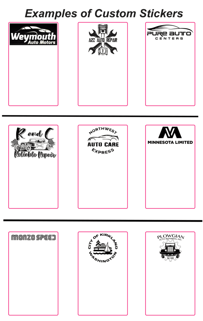 Some custom car stickers with no background