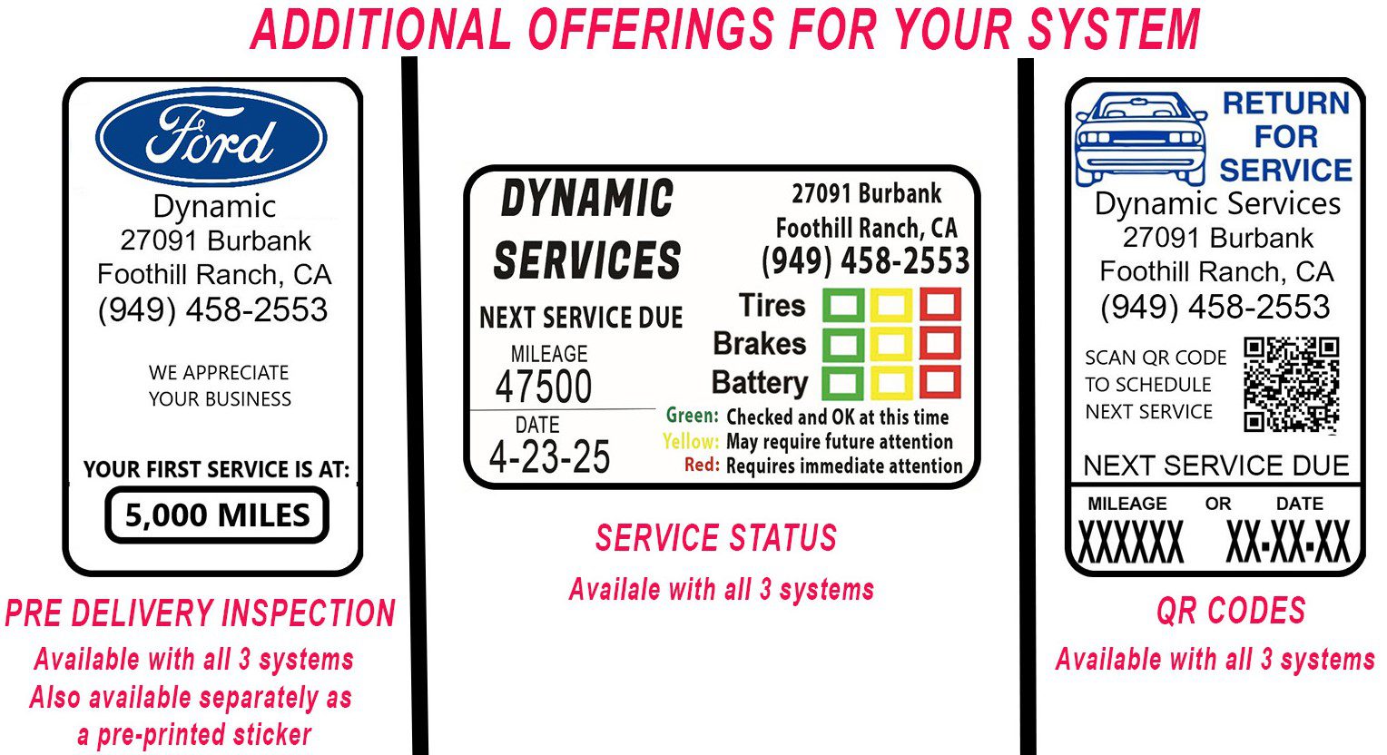 A poster of additional offering for your system